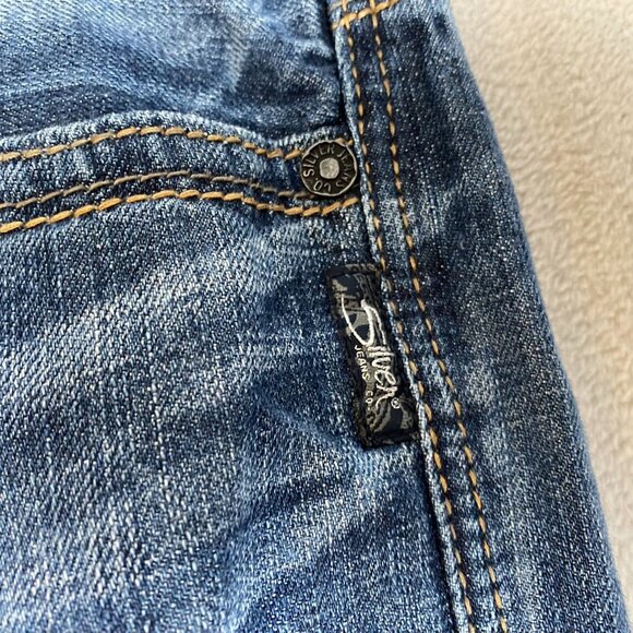 Silver Jeans Mens Jeans 42x32 Gordie Relaxed Fit Blue Denim 100% Cotton - Picture 9 of 11